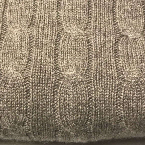 Ralph Lauren Black Label Cable Knit Crewneck Cashmere Sweater Small Gray - Picture 7 of 8